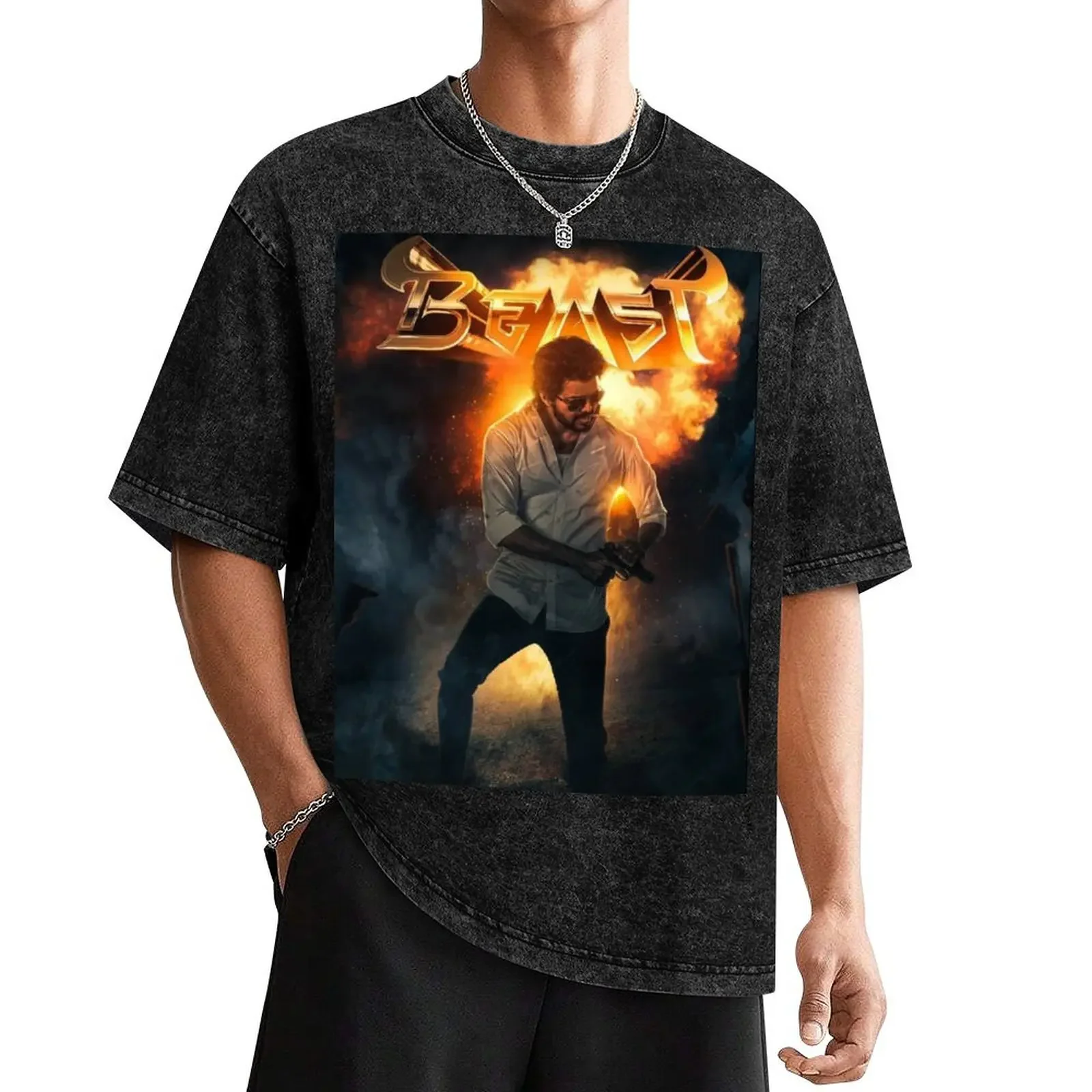 

Beast Thalapathy Vijay T-Shirt anime tshirt vintage anime shirt heavy weight t shirts for men