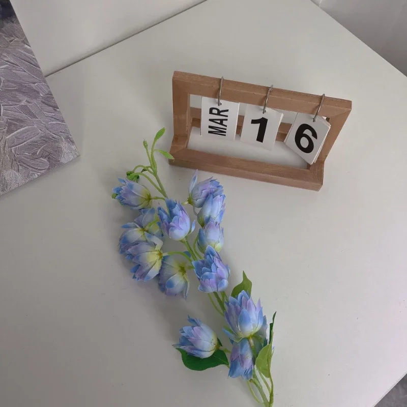 83CM Artificial Wind Chime Flower Blue Silk Flower Home Decoration Phoenix Tail Orchid Wedding Decoration