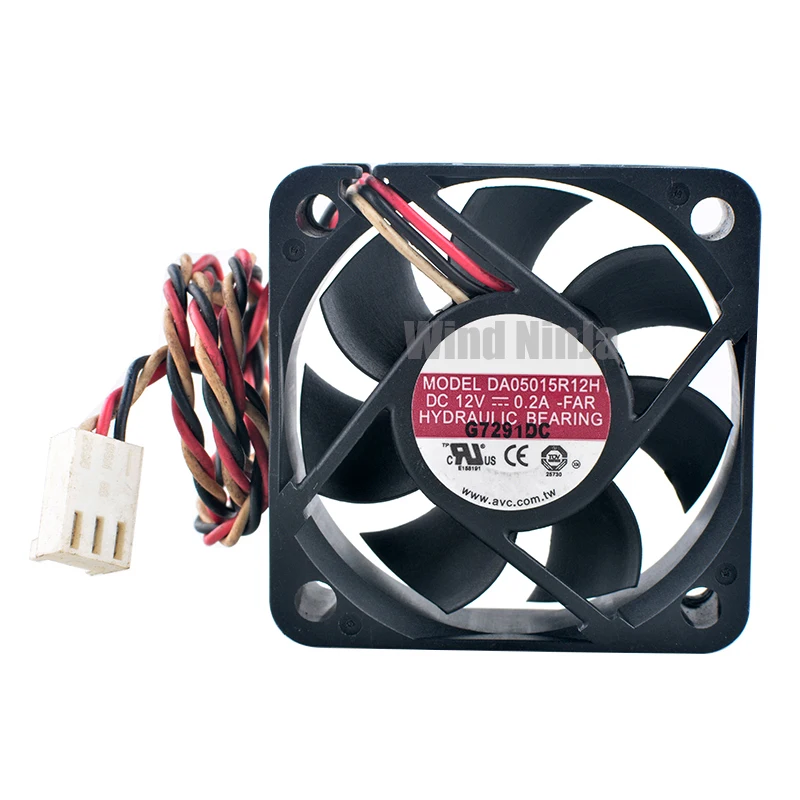 High Speed Micro Cooling Fan 5cm 50mm 50x50x15mm DC12V 0.20A 3Pin 5000RPM for Chassis CPU - DA05015R12H