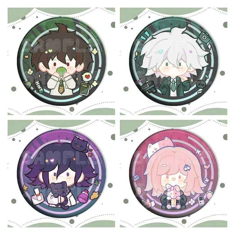 Anime Danganronpa Q Version Figures komaeda nagito Hinata Hajime Metal Badge Character Kokichi Oma Cute Pins Fans Xmas Gift