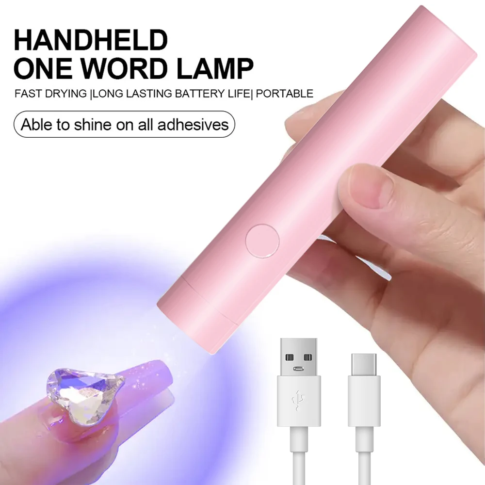 LULAA Small Nail Cure Light Flash Cure Lamp for Gel Nails LED Nail Lamp for Gel Polish Manicure USB Nail Dryer for Salon Home DI