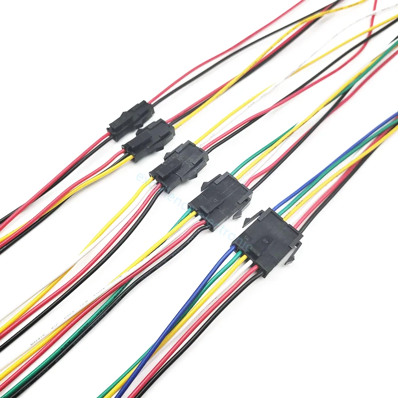 5PCS Micro-Fit 3.0mm Pitch Connector with 20AWG 20cm Cables Molex 3.0 Singlel Row 2/3/4/5/6Pin Male Female Air Docking Housing