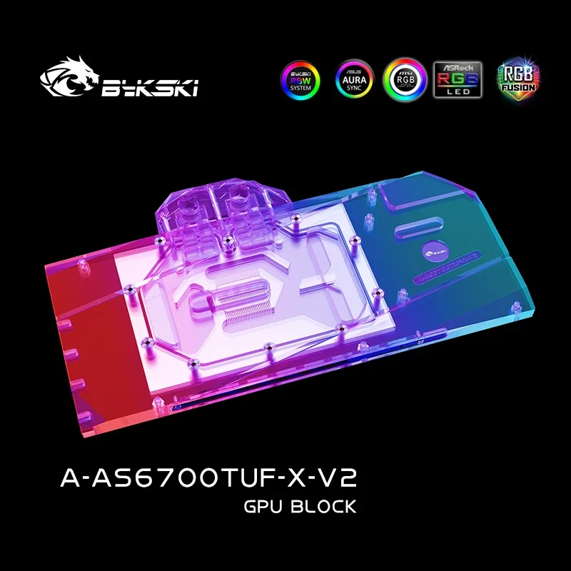 Bykski กราฟิกการ์ดบล็อก ASUS ROG STRIX Radeon RX6700XT OC Edition/TUF O12G GAMING, ฝาครอบ VGA Block 5V 3PINA-AS6700TUF-X-V2