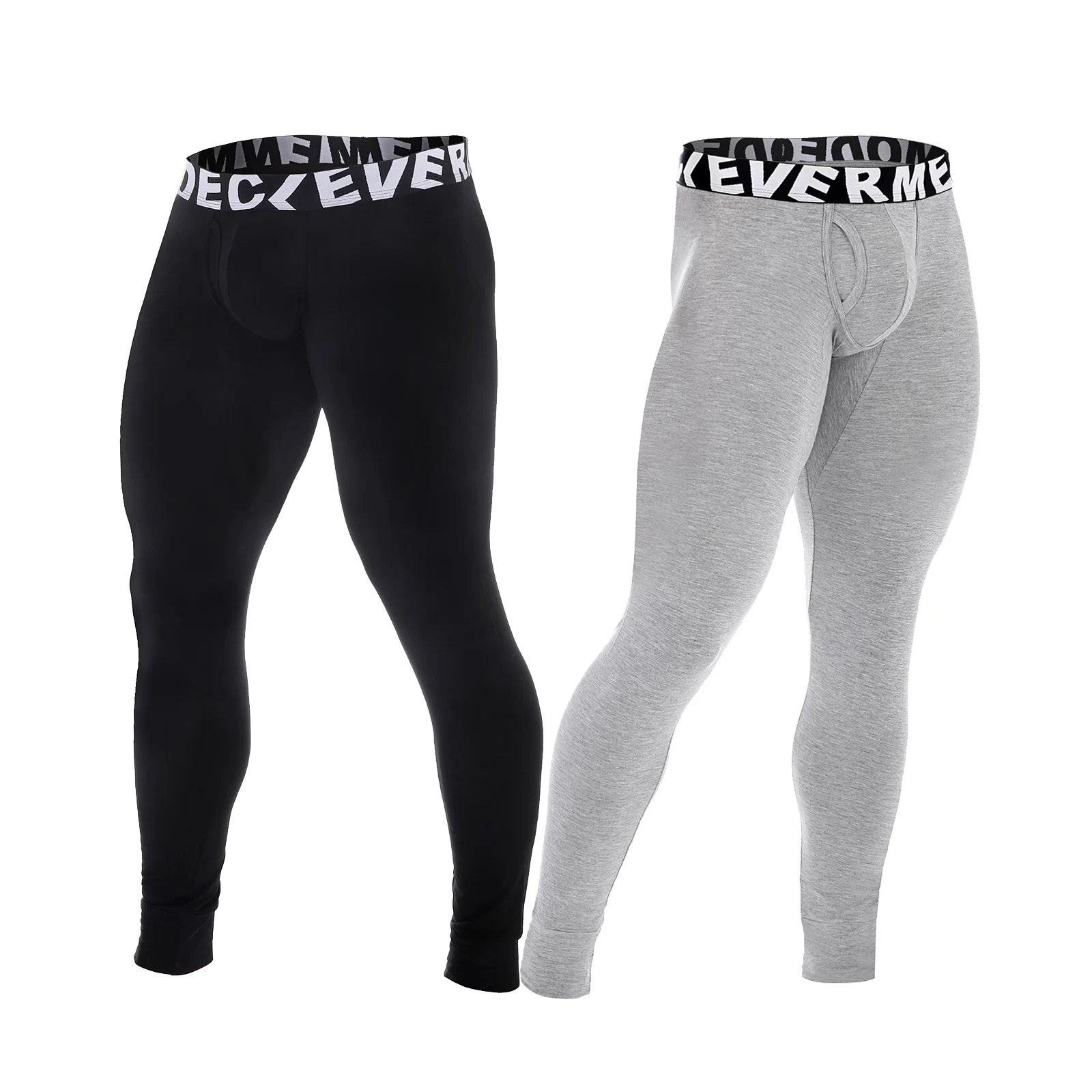 

CLEVER-MENMODE 2 kit Thermal Underwear Men Sexy Bulge Penis Pouch Thin Leggings Elastic Long Johns Pants Slim Clothing Soft