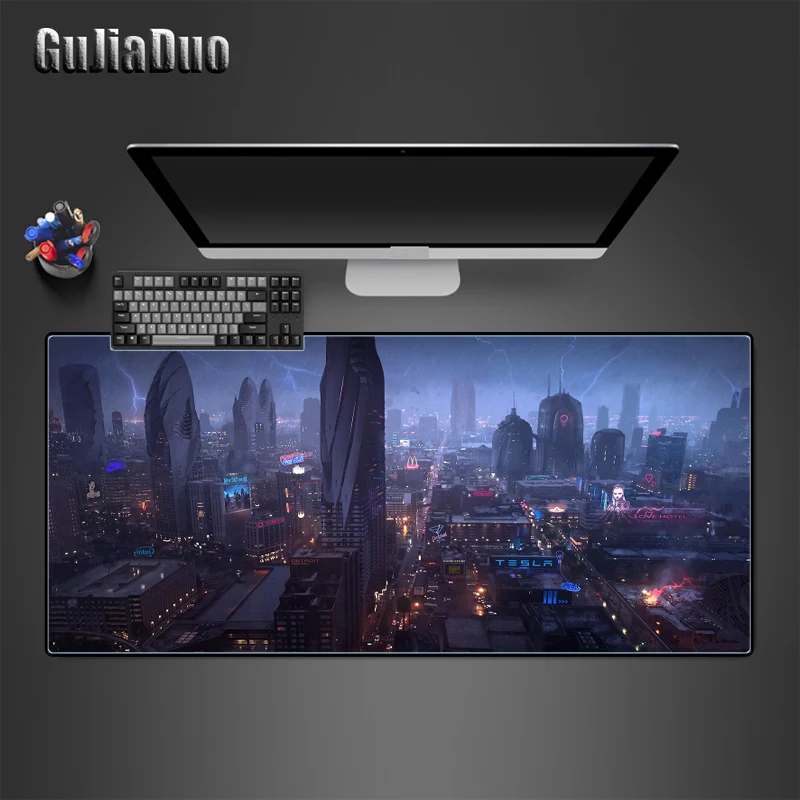 400x900 Extra Large Night City Picture Mouse Pad Gamer XL Waterproof Non-slip Table Pad Gaming Hoom Accessories Art Mousepad Rug