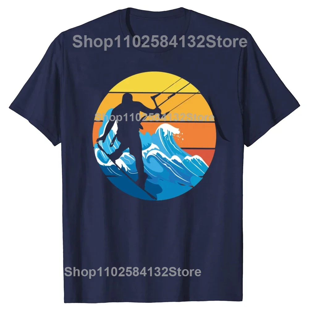 Water Casual T-shirt Kitesurfing Kiteboarding Sports Funny Creative Streetwear Leisure Tshirt Unisex Tee Gift Cotton T Shirt