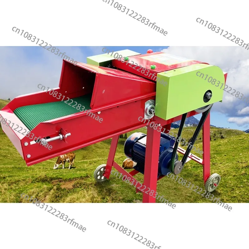 3KW 220V/380V 6-Blade Automatic Feeding Grass Cutter Corn Straw Crusher Feeding Cow and Sheep Grassing Machine Breeding Electric