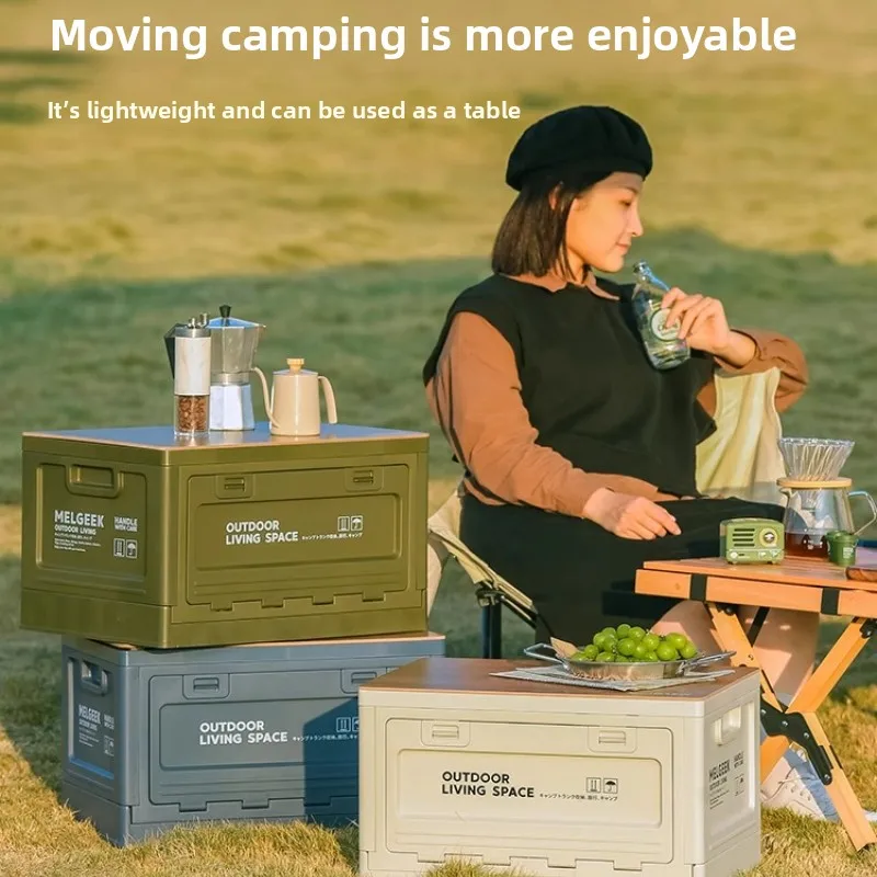 

Outdoor Storage Box Camping Folding Box Camping Organizer Car Trunk Wooden Lid Industrial Air Storage Box Air Transport