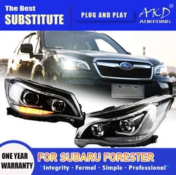 AKD Head Lamp for SUBARU Forester LED Headlight 2013-2018 Headlights Forester DRL Turn Signal High Beam Angel Eye Projector Lens