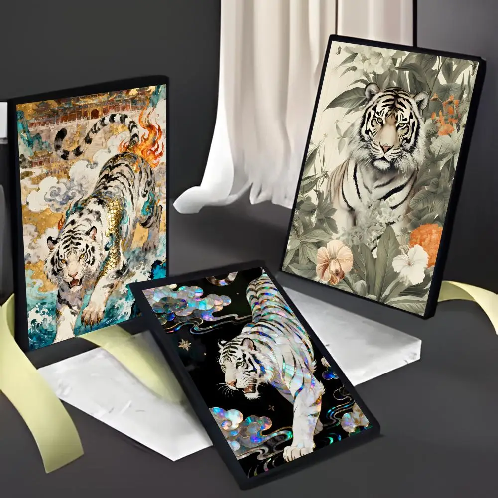 Trendy Majestic Fierce W-White Tiger Art Poster American Film Mural Home Childrens Room Wall Decor Print
