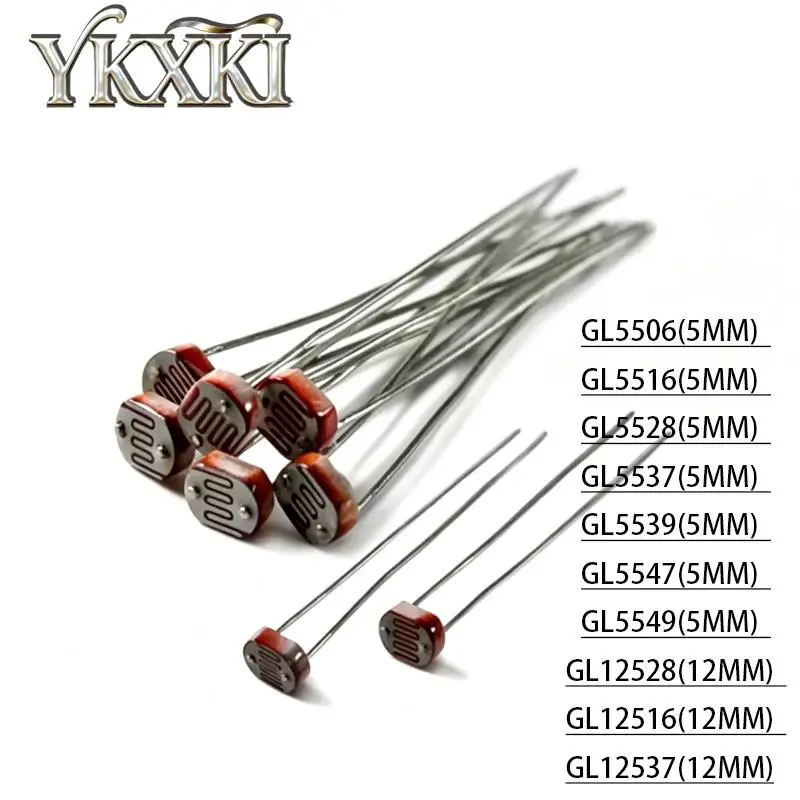 5-50pcs photoresistor GL5506 GL5516 GL5528 GL5537 GL5539 GL5547 GL5549 GL12528 GL12516 GL12537 photoelectric detection element