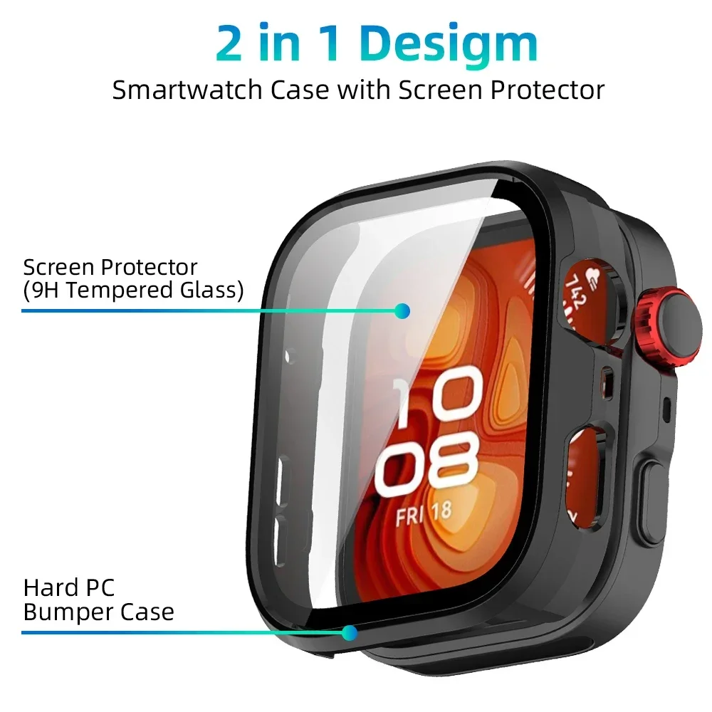 PC Case+Sports Silicone Strap for Huawei Watch Fit 3 4 Screen Protector Cover Bracelet Huawei Watch Fit 4 Pro Full Shell Correa