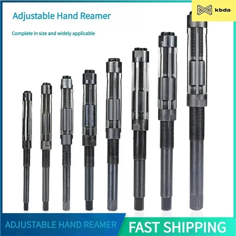 

KBDA 1-2Pcs Adjustable Hand Reamer HSS ‌Alloy Tool Steel Cutting Tools 6mm-64mm