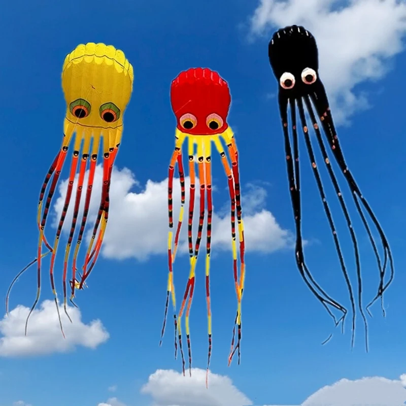 

Free Shipping 15m octopus kites nylon ripstop fabric kites factory inflatable kites outdoor games for kids beach games parachute