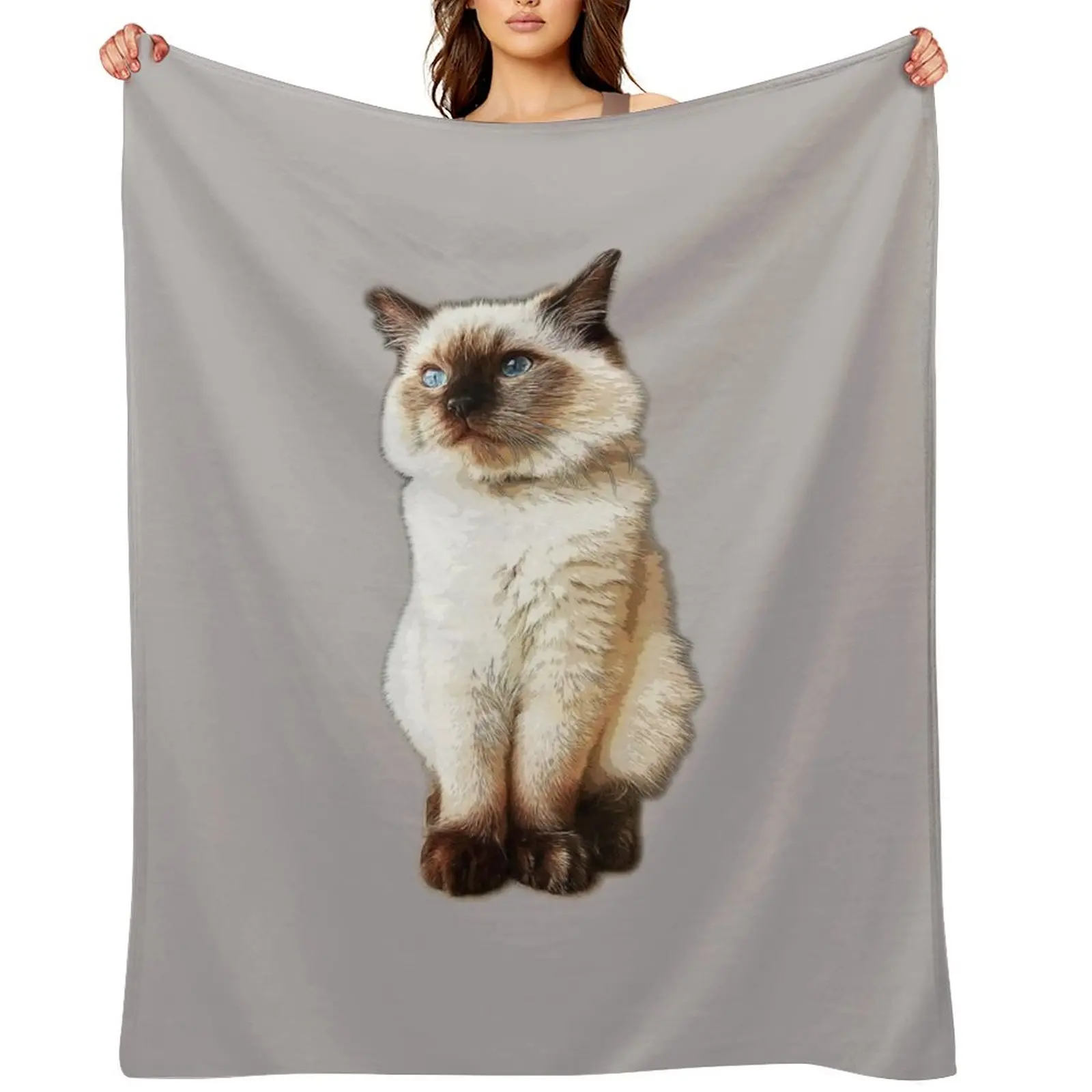 

Ragdoll Cat Rag Doll Kitten Birman Seal Point Throw Blanket Soft Plush Plaid Camping Furrys Blankets