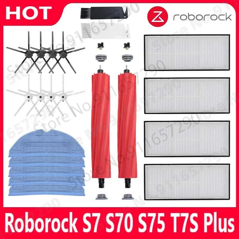 

Roborock S7 S70 S75 S7Max s7MaxV T7S Plus HEPA of Filter Main Brush/Cover Mop Cloth Side Brush Vacuum Cleaner Accessories