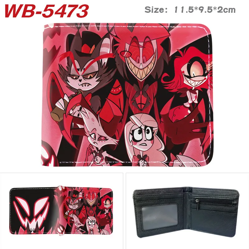 Hazbin Hotel Cartoon Children Short Wallet Portable Anime Printed Pu Purse Bag Card Holder Bus Credit Card Coin Storage Bag Gift