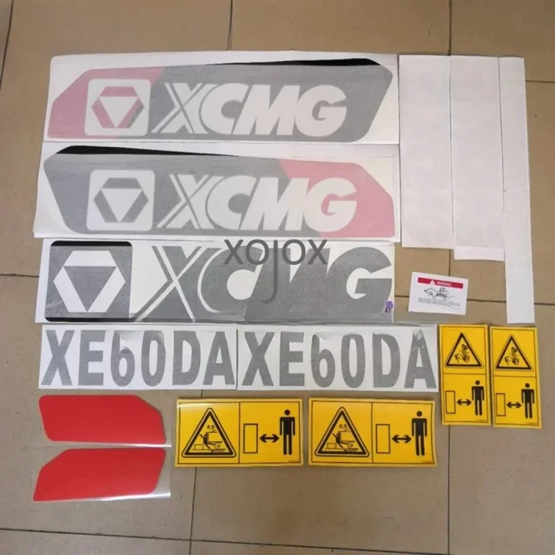 XOJOX For Excavator XCMG New Black Red XE75 85 95 135 200 215 225DA/K Full Car Label Sticker