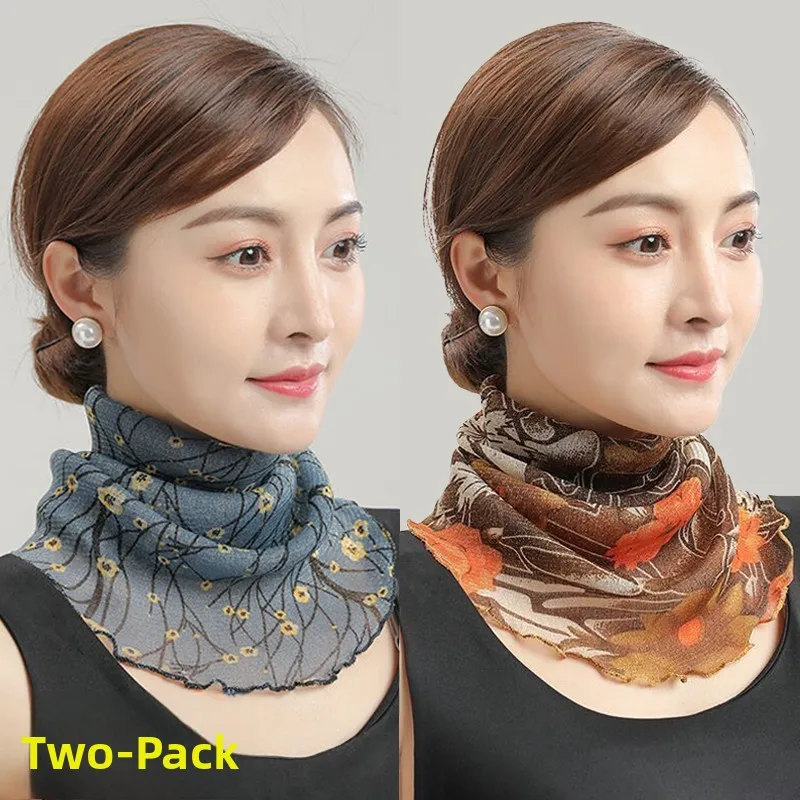 Women's Summer Thin Face Scarf Neck Protection Headscarf Versatile Overhead Ear Hanging Neck Cover All-Match Summer Scarf
