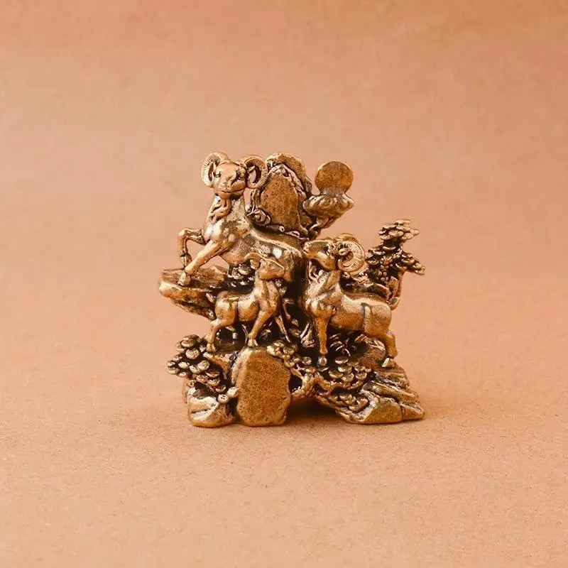 San Yang Kai Tai Ornamente ziehen Reichtum an, Heim- und Schreibtisch-Tee-Tier-Ornamente, Feng Shui, Glücksbringer für Heim- und Bürodekoration, Geschenke – Detail 4