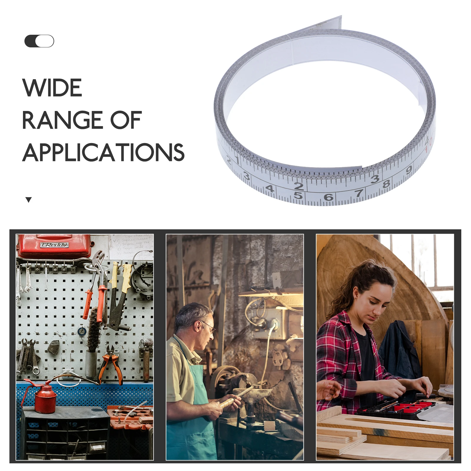 Self-Adhesive Tape 150Cm Steel Measuring Tool Metric Imperial Scale Yellow Sticky Ruler For Woodworking Workbench Table Saw