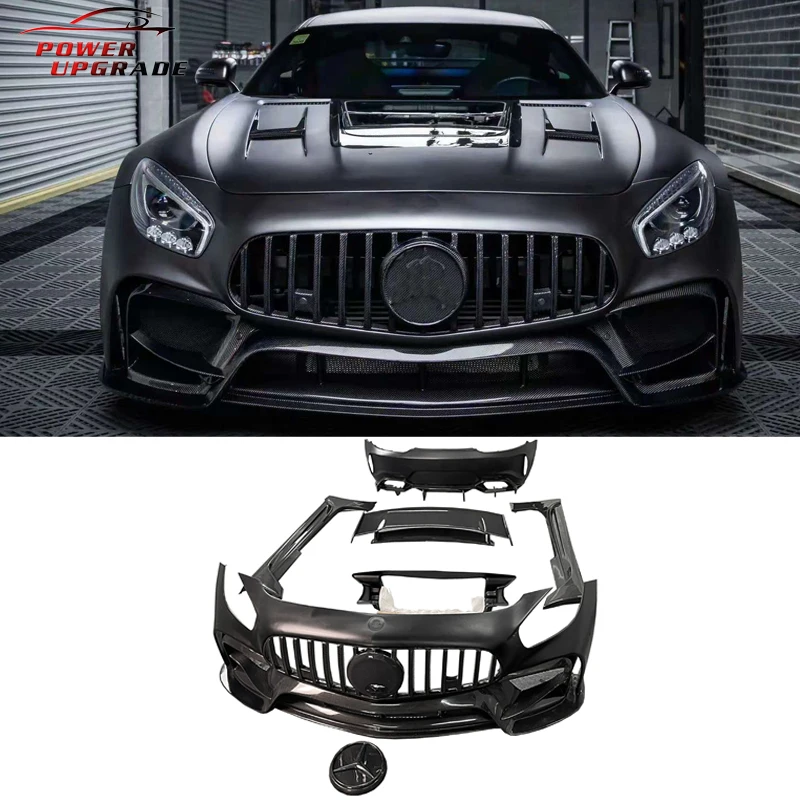 IMP Style Carbon Fiber Bodykit Front Rear Bumper Side Skirts Wing Tail Spoiler For Mercedes Benz 2014-2019 Amg GT C190 GTC GTS