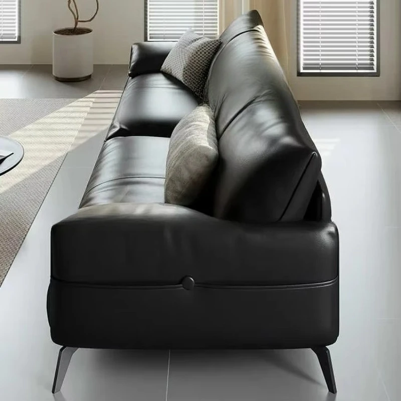 

European style modern leather sofa set high quality home office furniture with storage design sponge filling