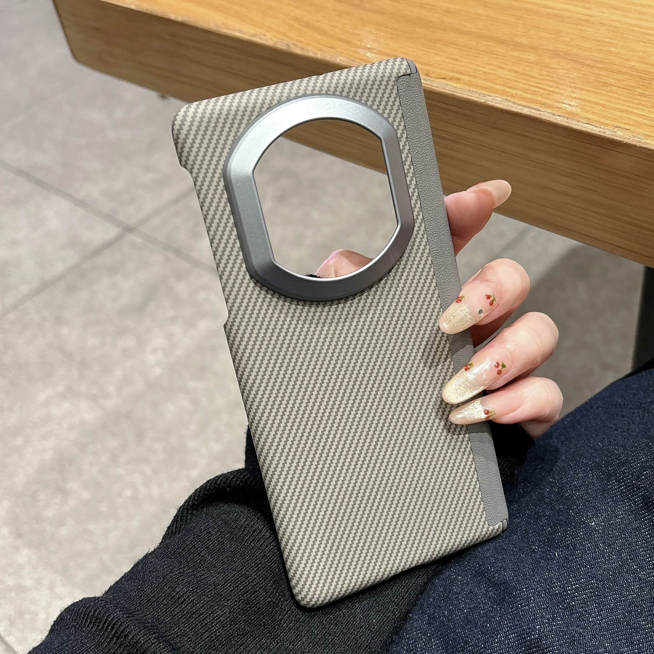 Funda de lujo con textura de Kevlar y eje central magnético para Huawei Mate X6, funda protectora delgada para Huawei Mate X6