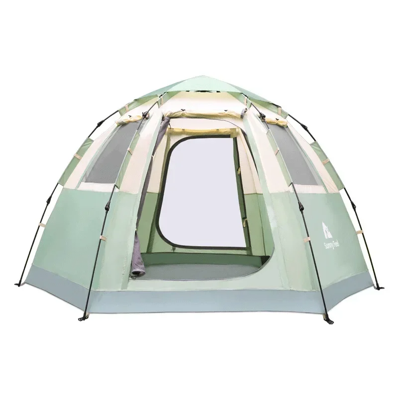 Outdoor camping hexagonal automatic park tent, convenient rain and sun protection camping tent