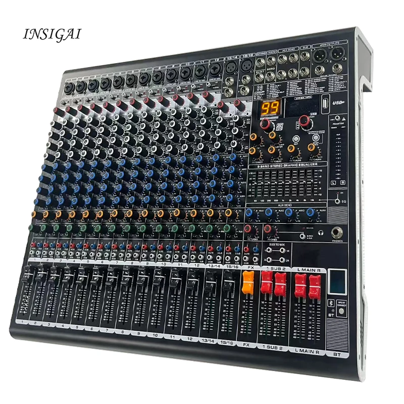 Professional Powered Mixer 16 Channels Digital 99 DSP Live Sound System For Dj Controller Audio Mixing Console 16 Channel Mixer