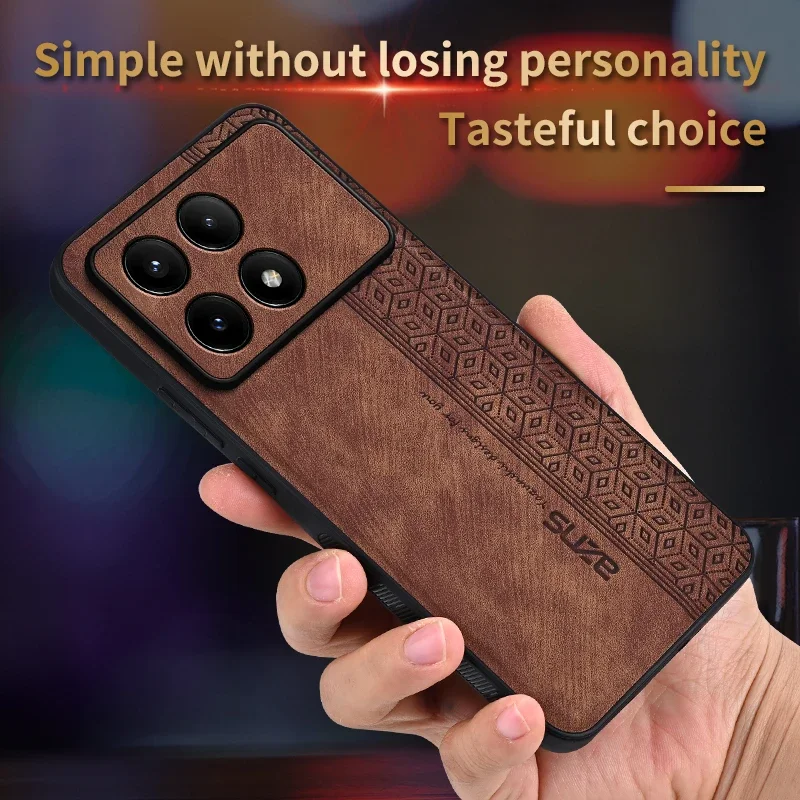 

For Xiaomi POCO X6 Pro Back Cover Skin Feel Shockproof Leather Phone Case For POCO X6 Pro 5G Coque Capa Bumper Cases