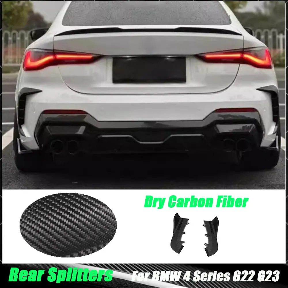 

Спойлеры-канарды из сухого карбона для задних бамперов BMW 4 серии G22 G23 Coupe 2021+ (стилинг кузова, FRP)