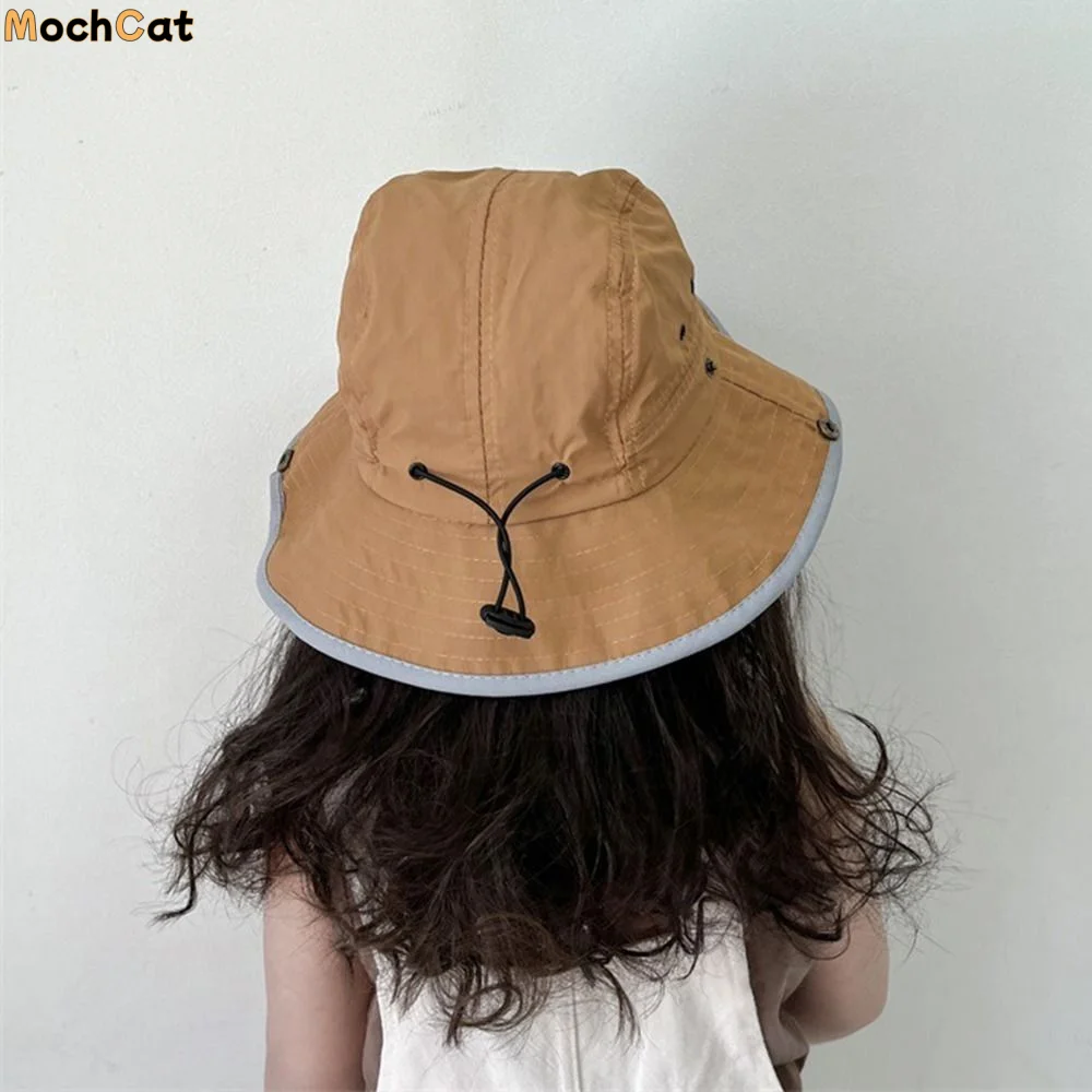 

Soft Summer Baby Bucket Hat Korean Letter Quick-dry Children Sunhat Outdoor UV Protection Fisherman Hat 2-8 Years