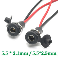 1pcs 5521 5525 With Cable Wired DC power Female 5.5 * 2.1 5.5*2.5mm DC Socket High Current All Male Female Power Plug Connector