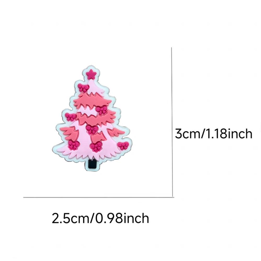 20-100pcs Christmas Tree Santa Claus Snowman Cartoon PVC Shoe Charms Accessories DIY Detachable PVC Party Decorations Gifts