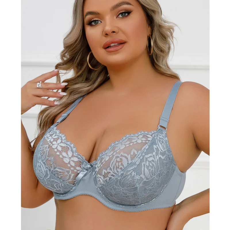 

85 90 95 100 105 110 D Cup Ultra-thin Lace Underwear Plus Size Lingerie For Women Bra Brasier Mujer Brassiere Femme