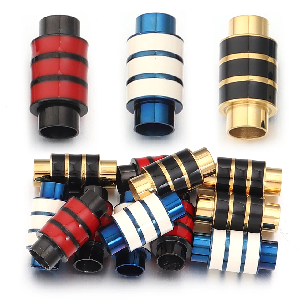 

Stainless Steel 6mm Magnetic Clasps Leather Cord Bracelet Magnet Lace Buckle Necklace DIY Jewelry Making Accessories