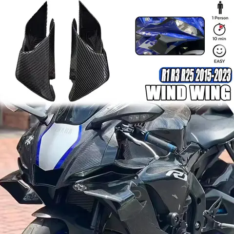 오토바이 공기 역학 Winglets YAMAHA YZF-R1 YZF-R25 2015-2023 YZF-R3 고정 바람 날개 YZF R1 R3 R25 페어링 쉘