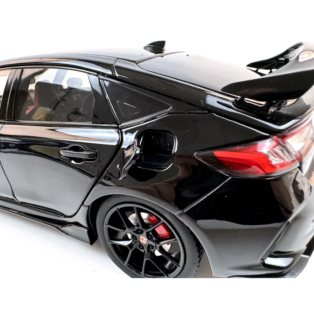 Paudi 1:18 Scale Honda Civic Type R FL5 2023 Simulation Alloy Toy Car Diecast Miniature Model Collection Gift Boys Black Color