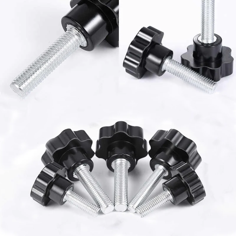 2-10Pcs Carbon Steel Thread Clamping Finger Handle Mechanical Handle Screw M4 M5 M6 M8 M10 M12  Star Shaped Head Knob Screw Bolt - view 3