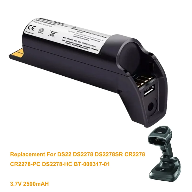 3.7V 2500mAh Barcord Scanner Battery For Zebra DS22 DS2278 DS2278SR CR2278 CR2278-PC DS2278-HC BT-000317-01