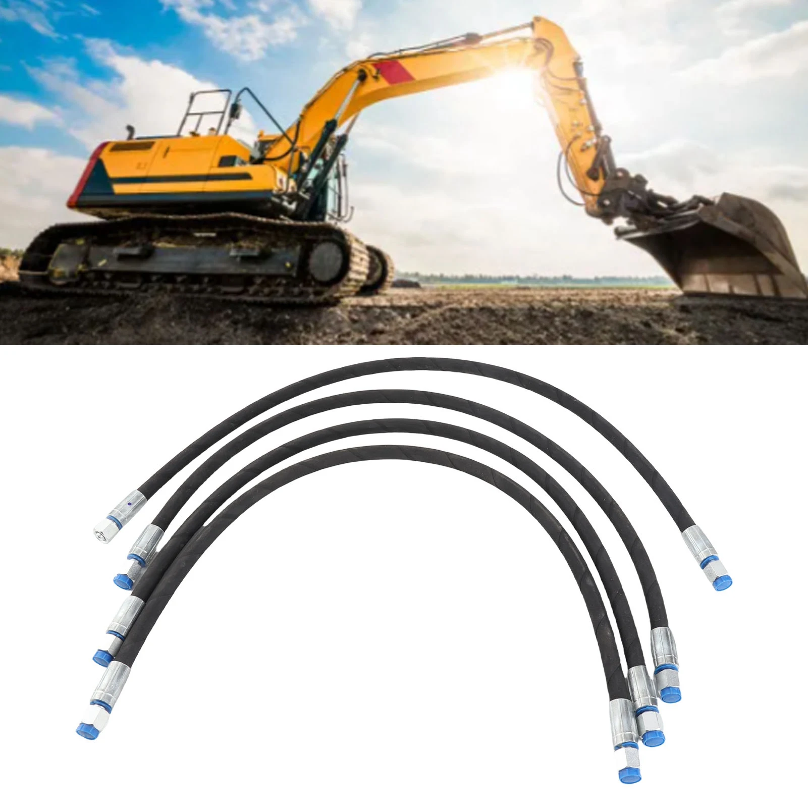 

3 Way Diverter Valve for 1-2 Ton Chinese Mini Excavator with 31in Flexible Hoses Mini Excavator Three Way Diverter Valve