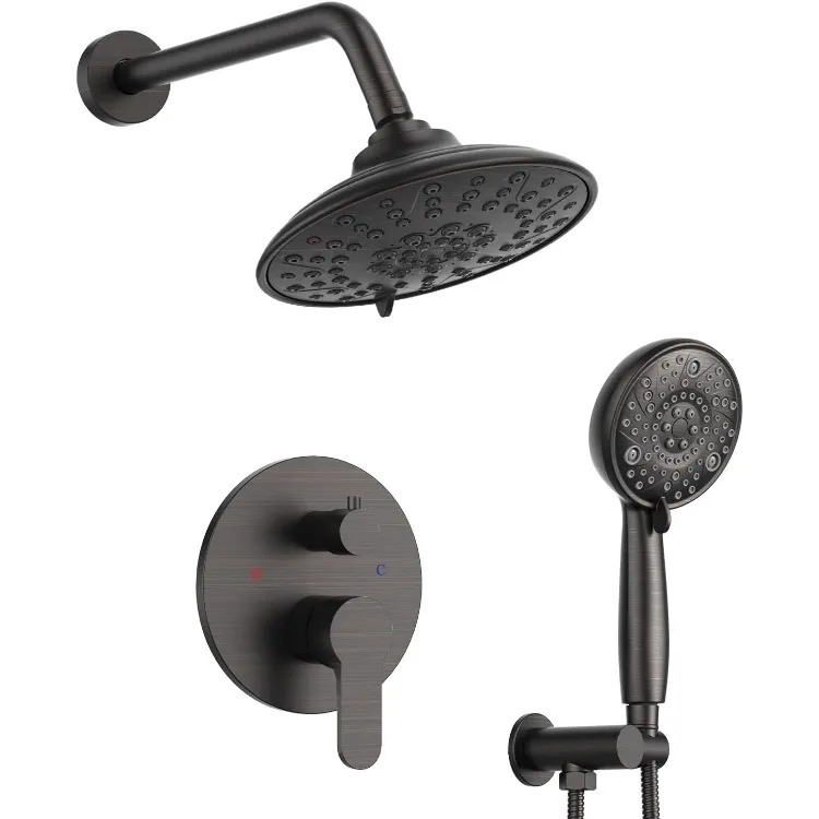 Shower Faucets Sets Complete with 3 Setting High Pressure Shower Head, Bathroom Wall Mounted Rainfall Shower Fixtures