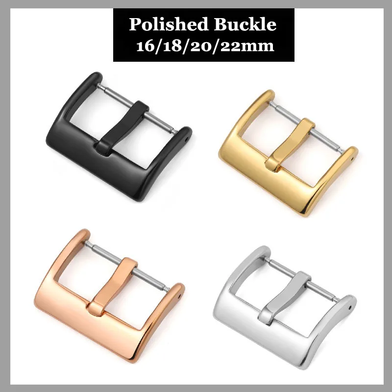 16mm 18mm 20mm 22mm Matte Polished 3mm Thickness Solid Watch Buckle Stainless Steel Watch Strap Clasps Watches Accessories