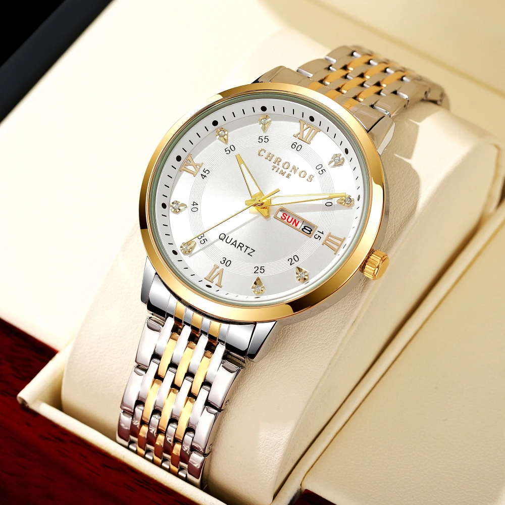 كرونوس الترفيه موضة ساعات رياضية رجالية الفولاذ المقاوم للصدأ التقويم الذكور مقاوم للماء ساعات المعصم في الهواء الطلق Relogio Masculino #3