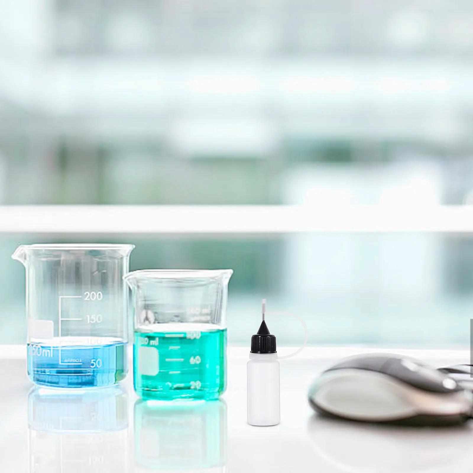 20 قطعة غطاء أسود الدقة تلميح قضيب زجاجات 10 مللي البلاستيك الشفاف ضغط القطارة لطلاء الغراء الجلسرين غرامة فوهة