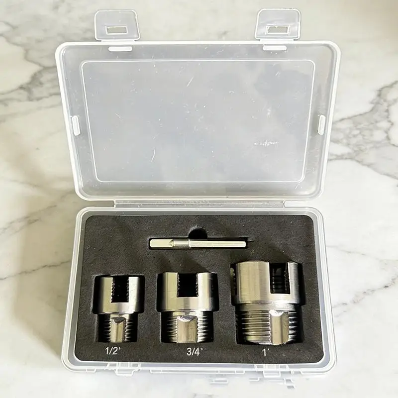 Hot Sale 4PCS Integrated Internal External Pipe Threading Tool PVC Pipe Threader Set 1/2 3/4 1 Pipe Thread Cutting Thread Maker