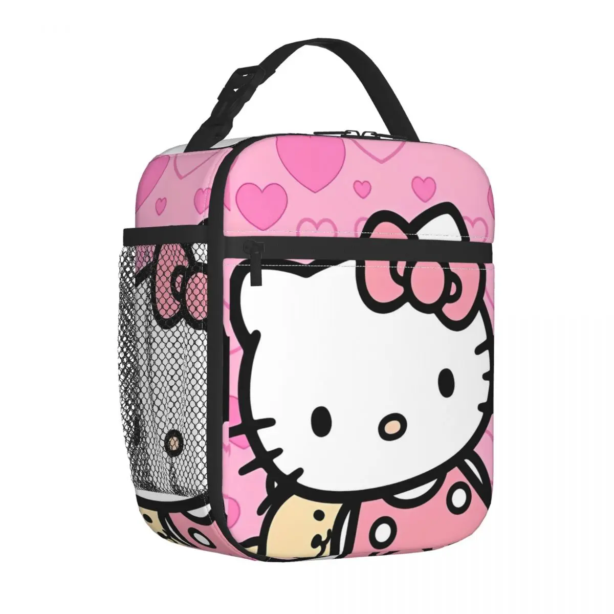 Cute Kawaii Hello Kitty borsa termica per il pranzo borsa termica riutilizzabile portatile Lunch Box Tote School Picnic borse per la conservazione