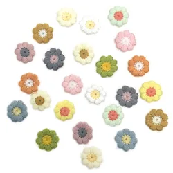 25Pcs 20mm Multicolor Small Daisy Flower Appliques Patches For DIY Crafts Sew On Material Handmade Headwear Clothing Accessories