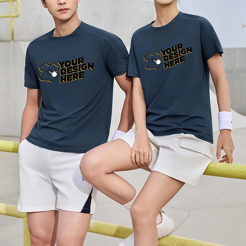 Customized LOGO Shirt Men Summer Men's Shorts Sleeve Color Business Luxury Men Tee Shirt Print LOGO LS-6677